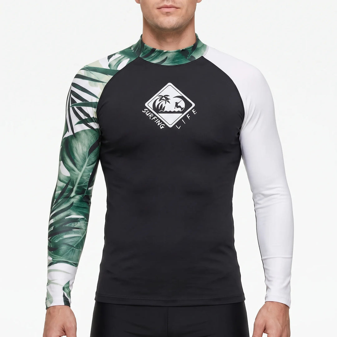 Herren Langarm-Schwimmshirt bietet maximalen UV-Schutz & Komfort für Surfen, Schwimmen & Wassersport.