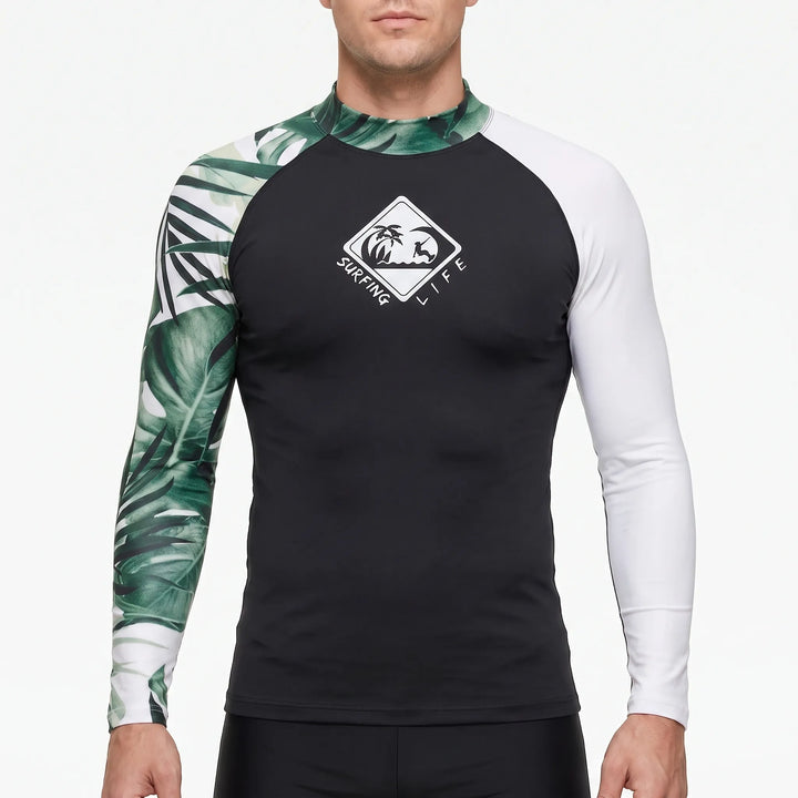 Herren Langarm-Schwimmshirt bietet maximalen UV-Schutz & Komfort für Surfen, Schwimmen & Wassersport.