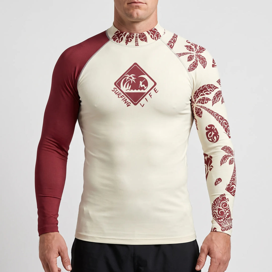 Herren UV-Schutz-Schwimmshirt langarm. Optimaler Sonnenschutz für Wassersportler beim Surfen & Schwimmen.