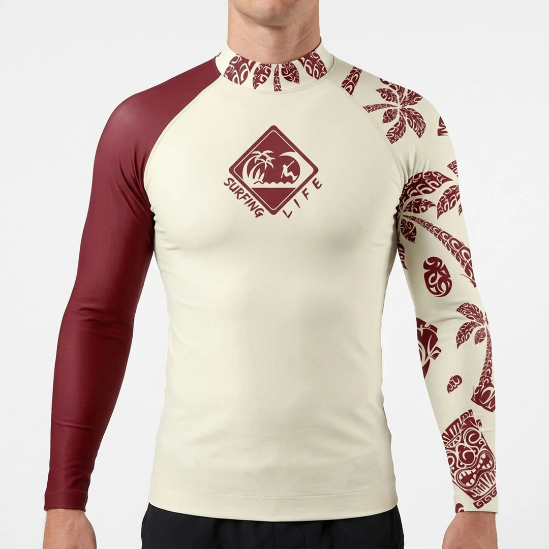 Performance Herren Schwimmshirt langarm für Surfen, Schwimmen & diverse Wassersportarten. Ideale Strandmode.
