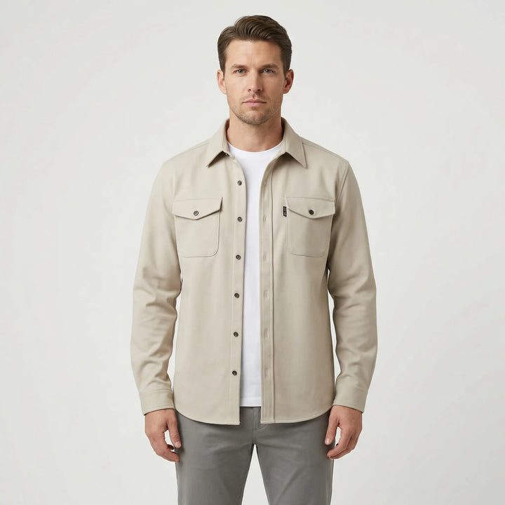 Robustes Herren Langarmhemd: Overshirt Pablo mit praktischen Brusttaschen, perfekt als stylisches Casual Hemd.