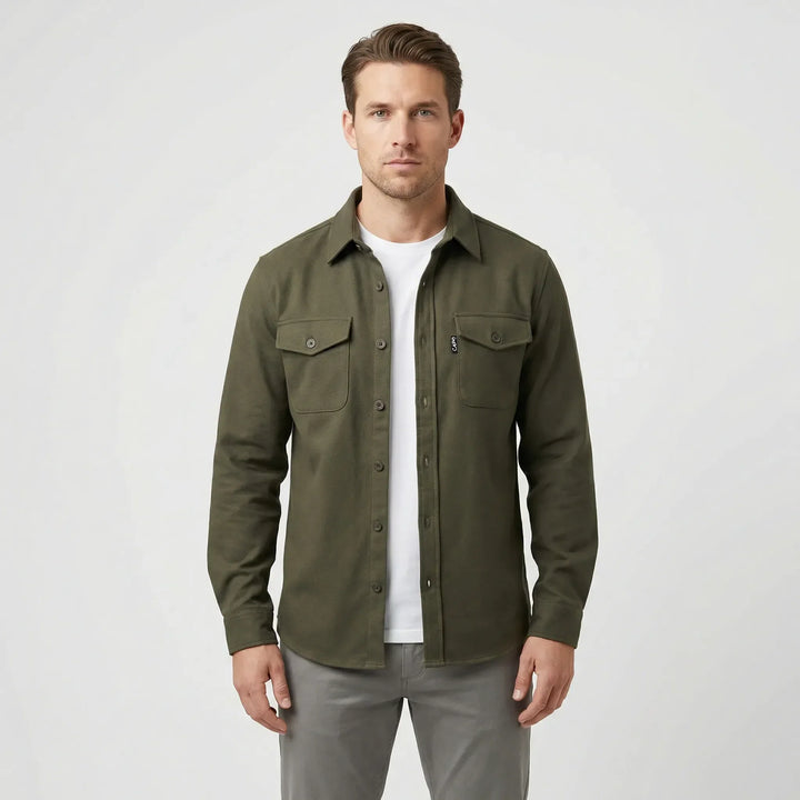Casual Herren Overshirt Pablo: Langarmhemd mit Brusttaschen, stilvoll und robust, perfekt für Alltag und Freizeit.