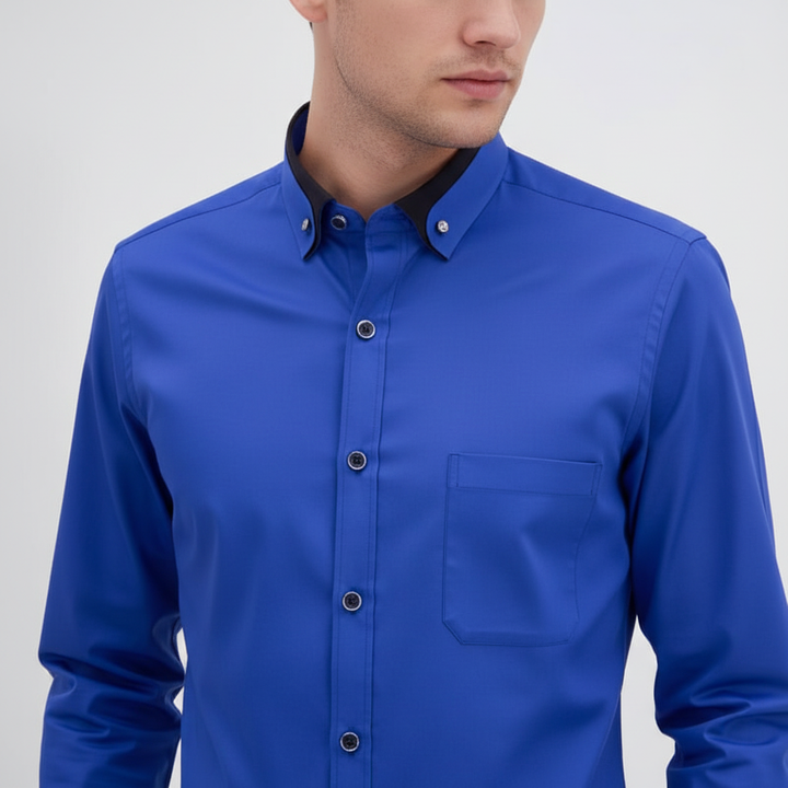 Langarmhemd für Herren in klassischem Schnitt, mit elegantem Kragen. Vielseitig kombinierbar & bequem.
