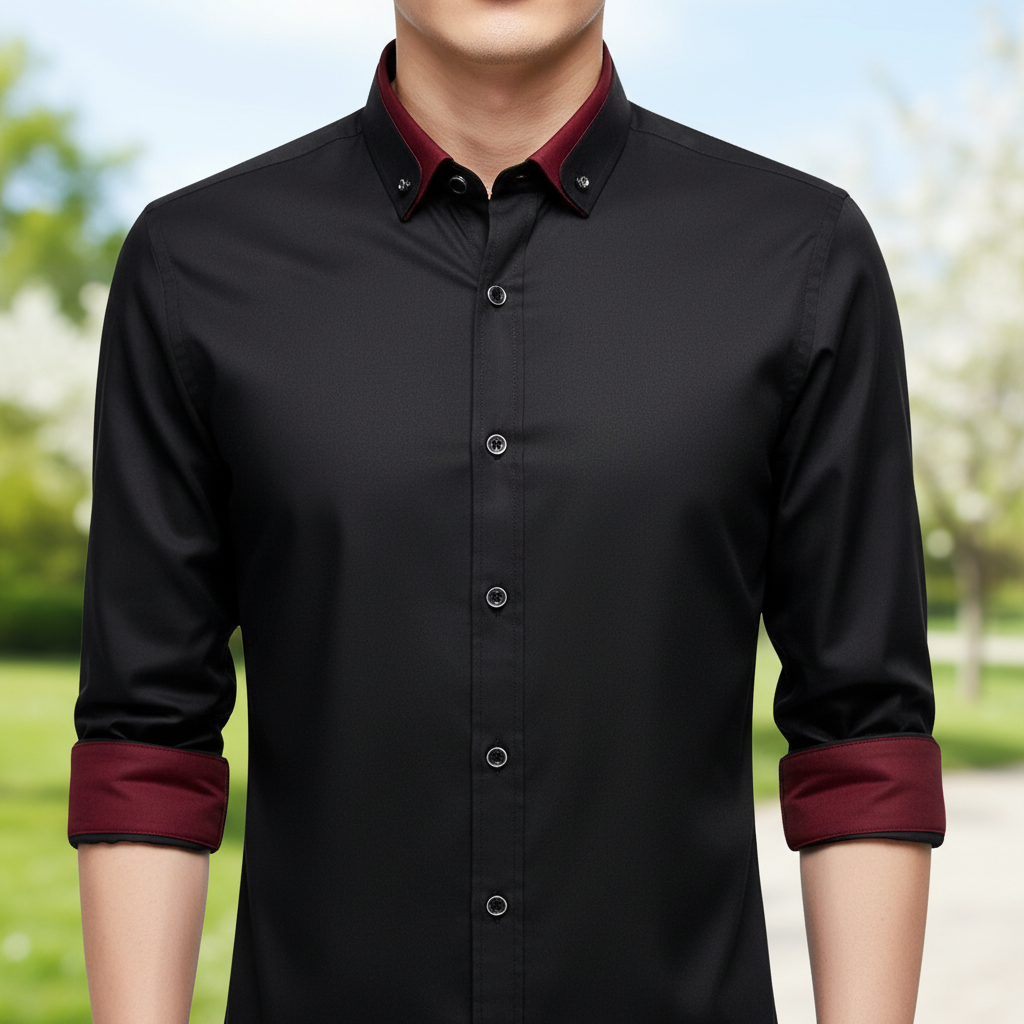 Herren Langarmhemd Simon mit elegantem Kragen, stilvoll & bequem für Business & Freizeit.