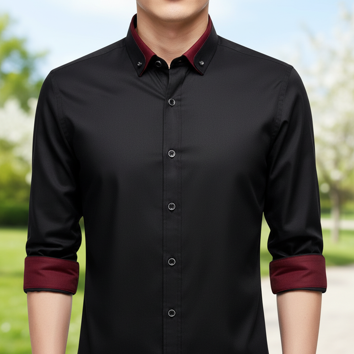 Herren Langarmhemd Simon mit elegantem Kragen, stilvoll & bequem für Business & Freizeit.