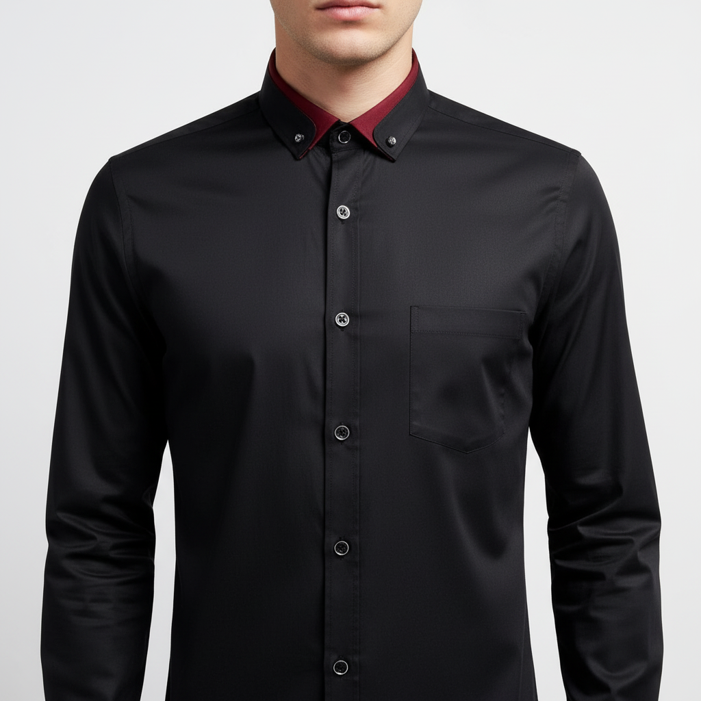 Stilvolles Herrenhemd mit langen Ärmeln & elegantem Kragen. Perfekt für Business-Looks & Casual-Outfits.
