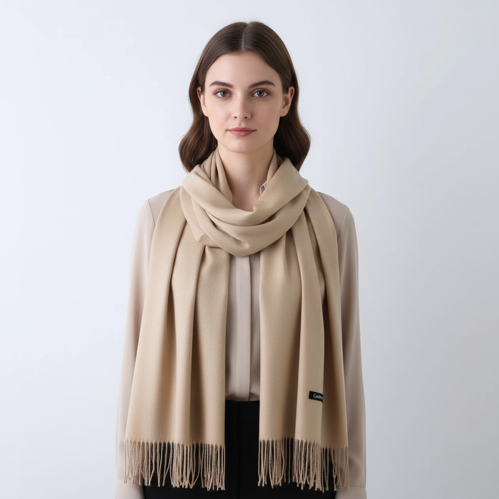 Vielseitiger, langer Damen-Kaschmirschal. Trage ihn elegant oder lässig für Wärme und Stil.