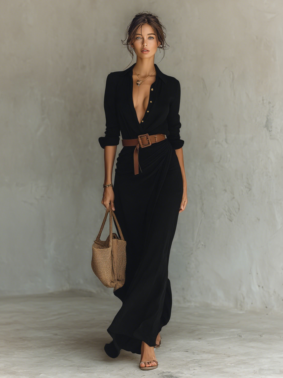 Modernes strukturiertes Damen Hemdblusenkleid mit Gürtel, ideal als Übergangs- oder Herbstkleid.