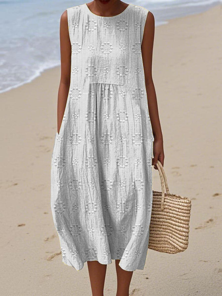 Bequemes, luftiges Damen Sommerkleid mit praktischen Taschen. Ideal als lässiges Freizeitkleid, leicht & locker.