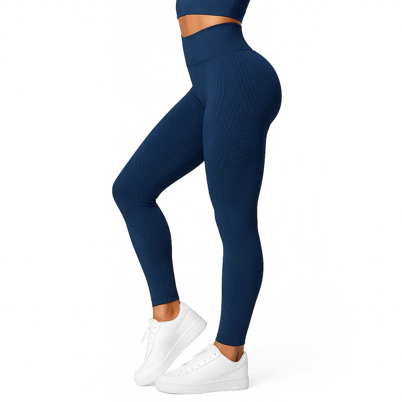 High Waist Kompressionsleggings für Damen, atmungsaktiv & stützend beim Laufen, Yoga & Fitness.
