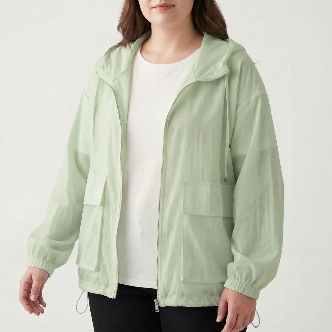 Elegante leichte Damen-Kapuzenjacke, atmungsaktiv. Geeignet als Freizeitjacke & für sportliche Aktivitäten.
