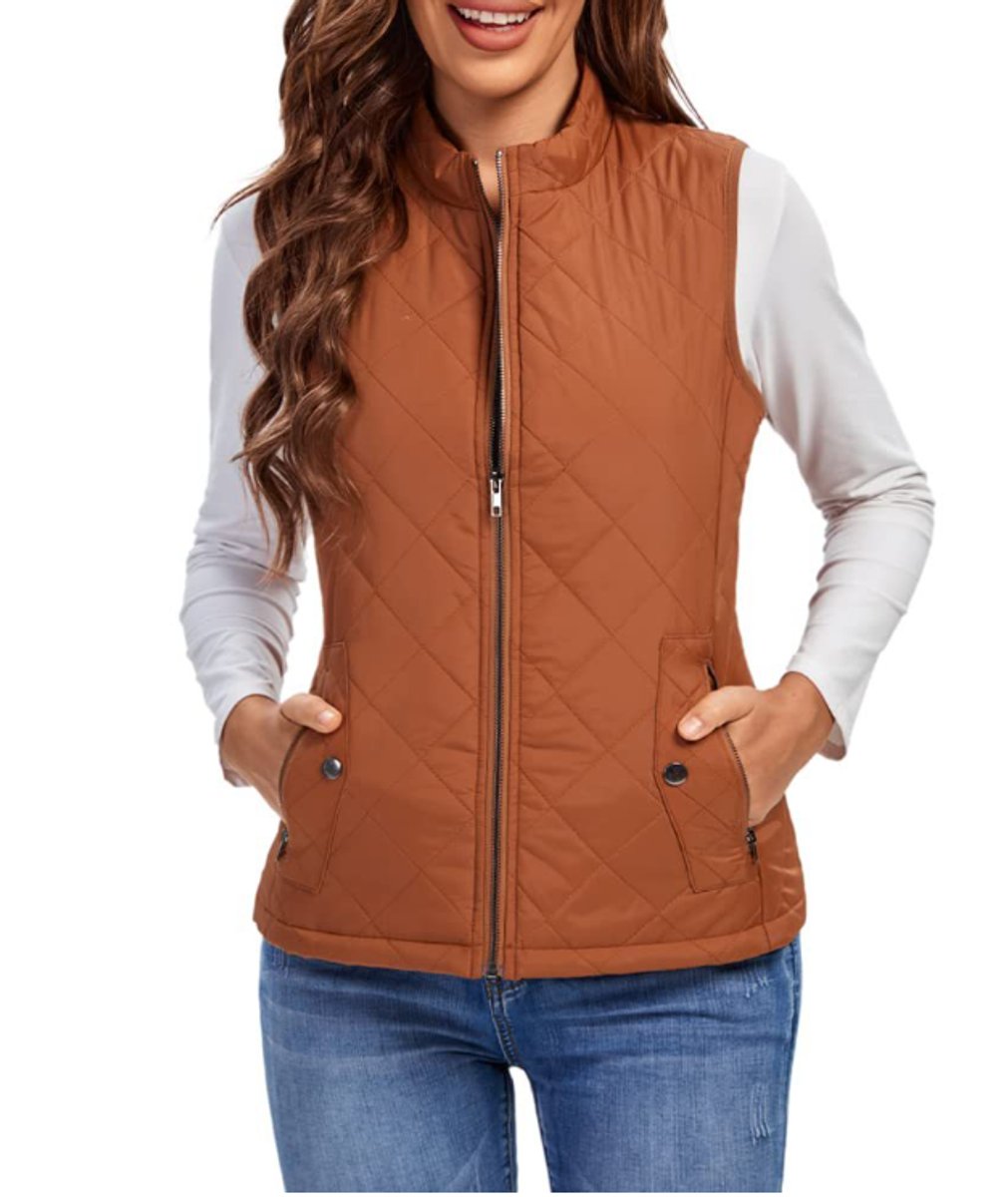 Leichte, moderne Damen Steppweste mit praktischem Stehkragen, ideal zum Layering an kühlen Tagen.