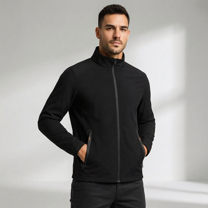 Leichte Herren Aktivbekleidung: Winddichte Sportjacke in Grau, wasserabweisend. Perfekt zum Laufen & Wandern.