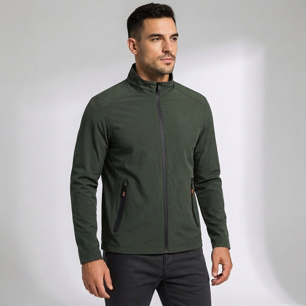 Moderne Herren Sportjacke Victor: Winddicht, wasserabweisend & leicht, mit Reißverschluss. Für aktive Tage geeignet.