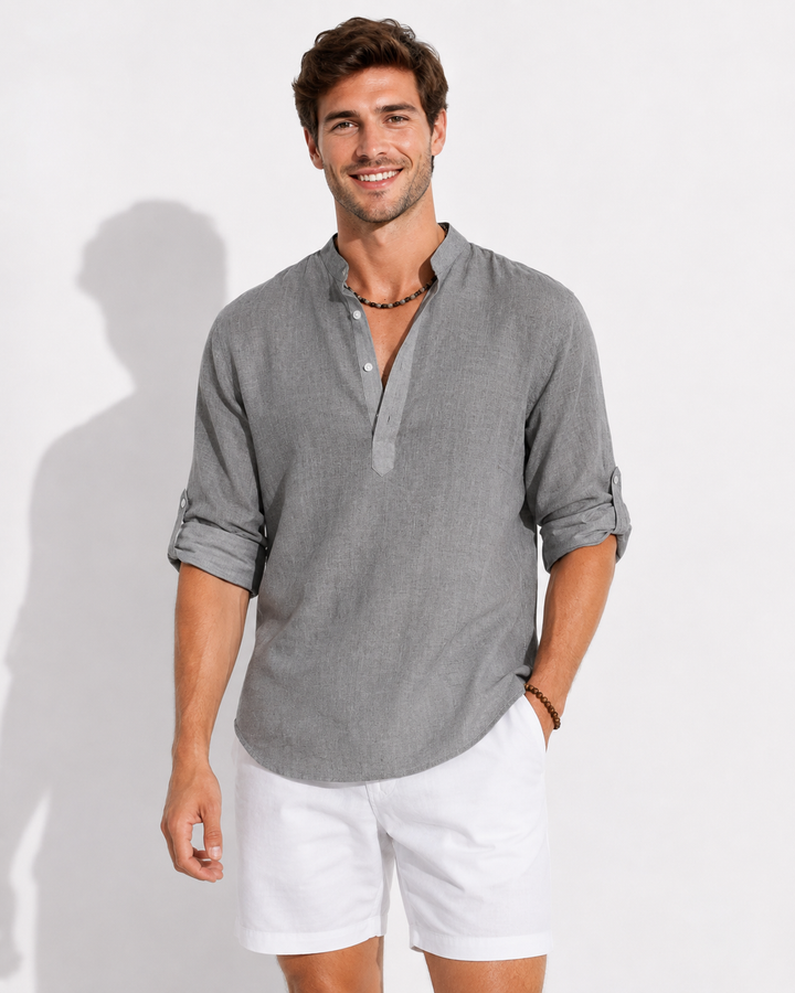 Vielseitiges Herren Langarmshirt: Elegant genug für Business, bequem für die Freizeit. Männer Mode Essential.