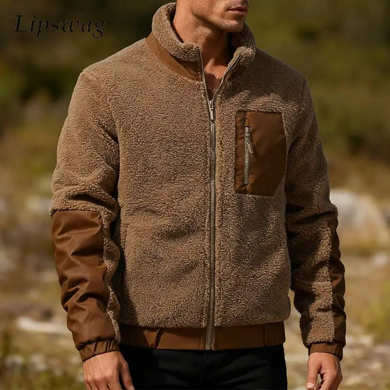 Herren Fleecejacke für Winter & Freizeit, warm & atmungsaktiv, mit Stehkragen. Ideal für Outdoor-Aktivitäten.