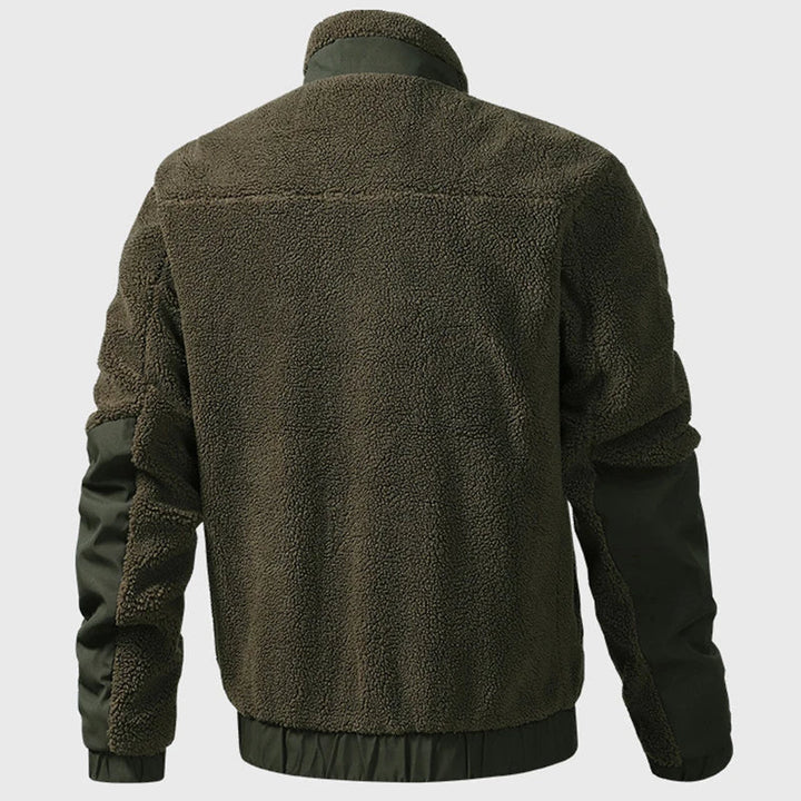 Warme Herren Casualjacke aus Fleece mit Stehkragen, perfekt für kalte Tage, atmungsaktiv und bequem.
