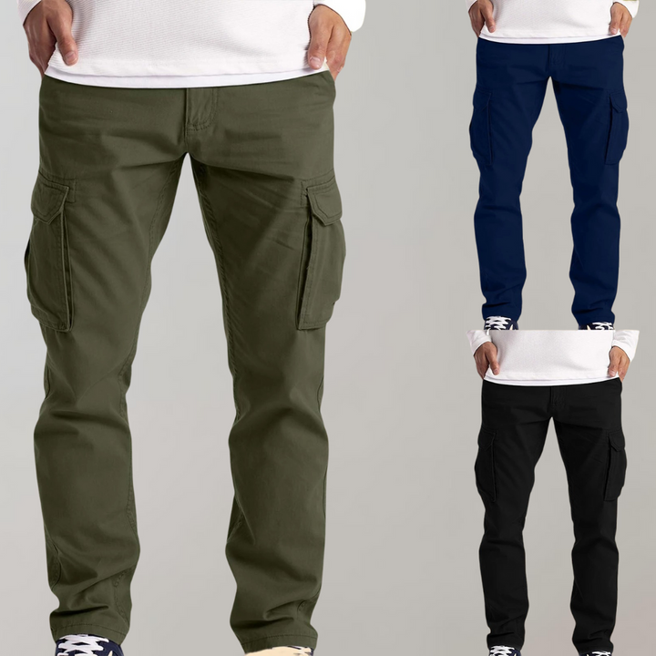 Robuste, atmungsaktive Herren Cargo-Hose. Ideal für Outdoor & Reisen, bequeme Freizeithose.