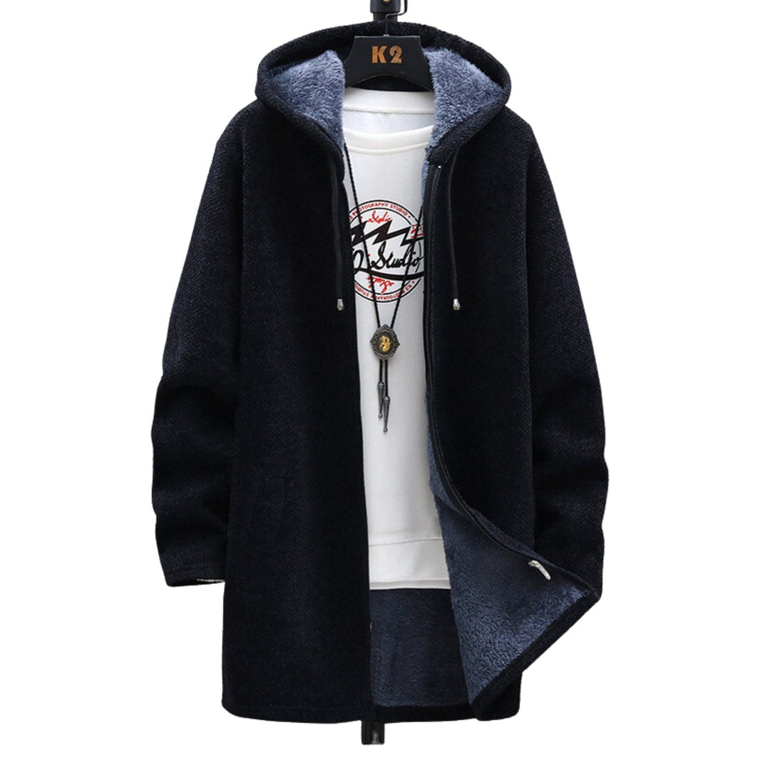 Blaue Damen Hoodie-Jacke, warm und bequem, für Sport, Freizeit oder als lässiges Alltagsoutfit.