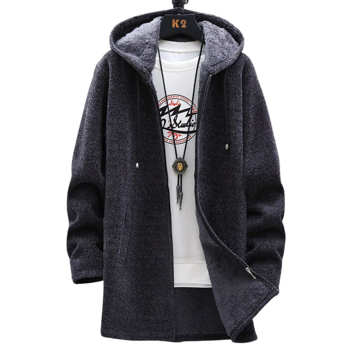Dunkelgraue Damen Sweatjacke mit Kapuze, elegant und sportlich. Perfekt für den Übergang oder kühle Abende.