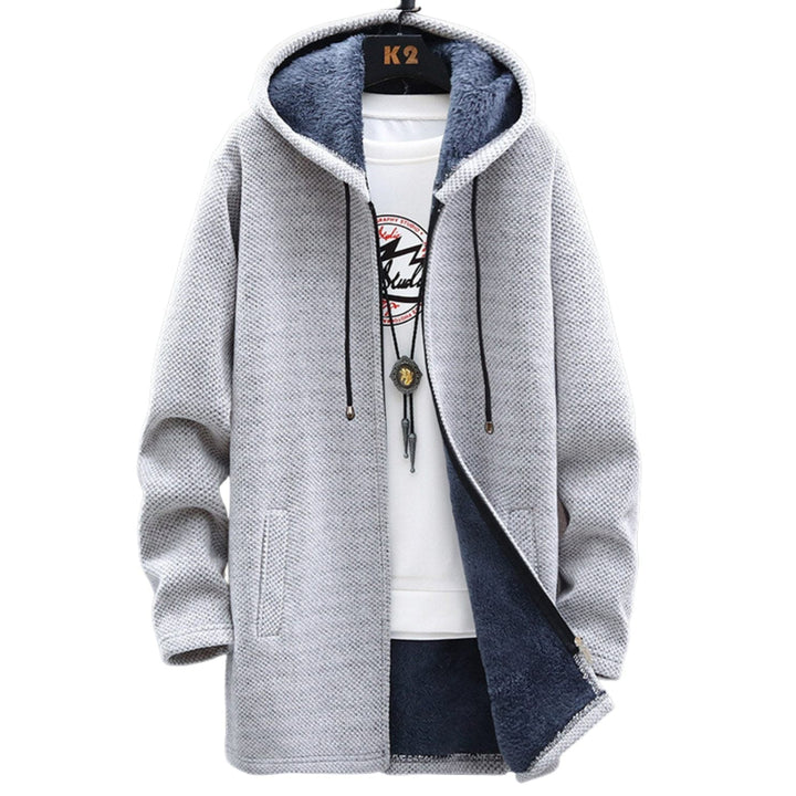 Hellgraue gemütliche Damen Kapuzenjacke, weich und warm. Perfekt als Freizeit-Hoodie oder sportliche Sweatjacke.