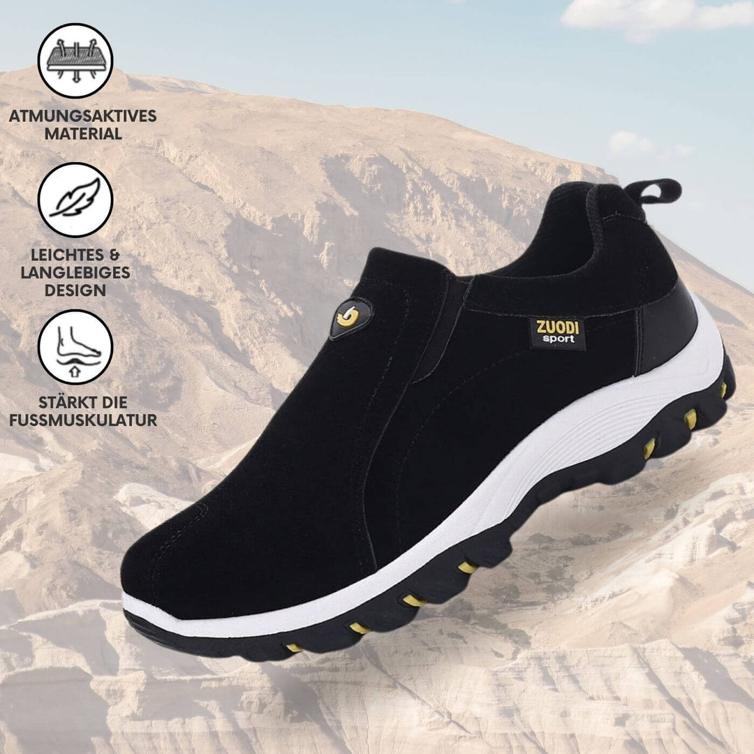 Herren Luxe Steppschuhe in Schwarz, ultimativer Komfort für ermüdungsfreie Füße im Alltag.