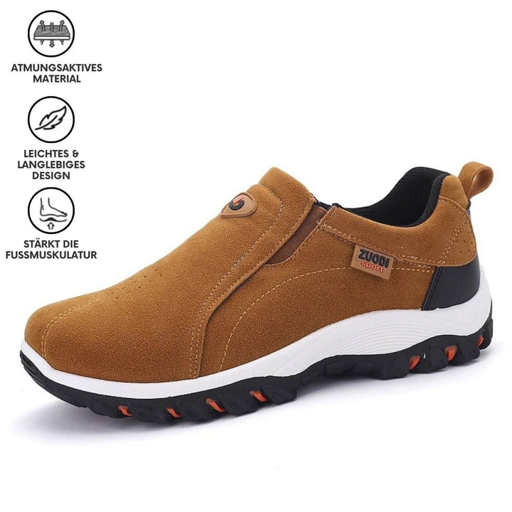 Herren Bequemschuhe in Grau, Steppschuhe bieten optimalen Komfort für lange Tage im Büro oder Freizeit.