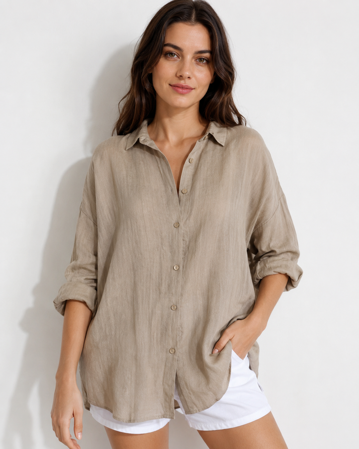 Elegante, locker geschnittene Damen Hemdbluse im Boyfriend Stil, ideal für Frühling & Sommer, pflegeleicht.