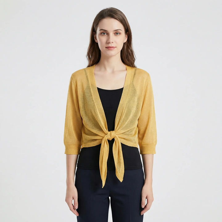 Damen Glitzer-Bolero-Cardigan, Kristi Modell, leichtes, transparentes Oberteil für Party & Abendmode.
