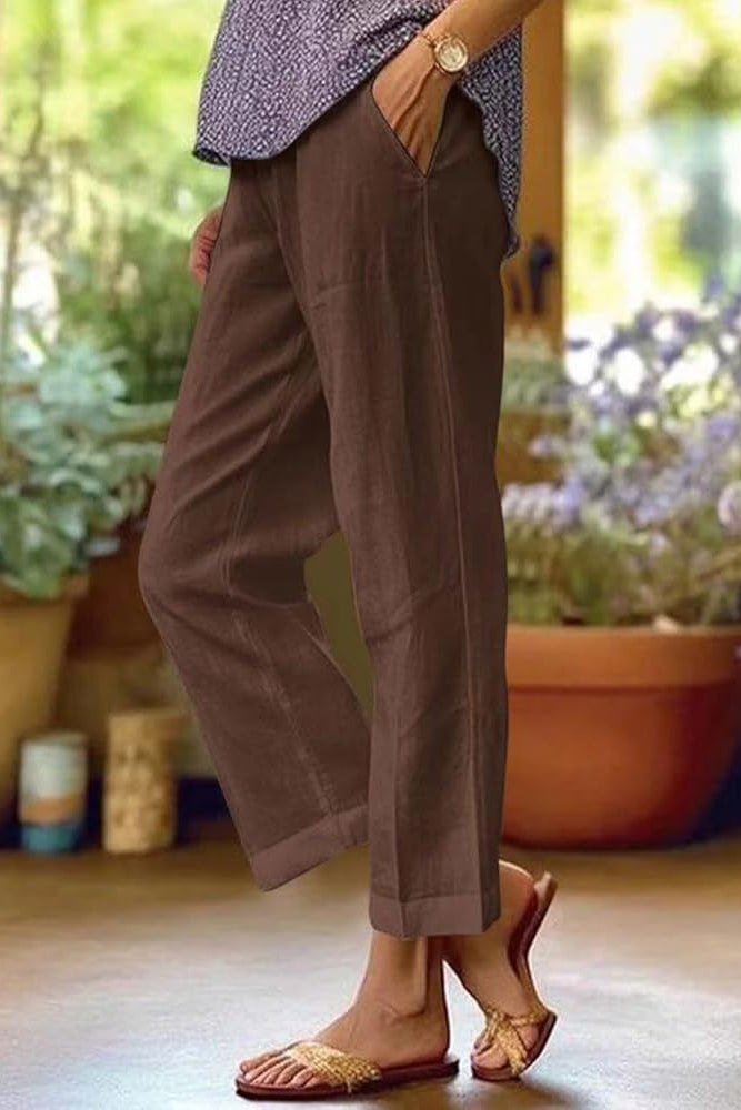 Bequeme Lina Damen Freizeithose, leicht und stilvoll, perfekt für die Sommermode und entspannte Tage.