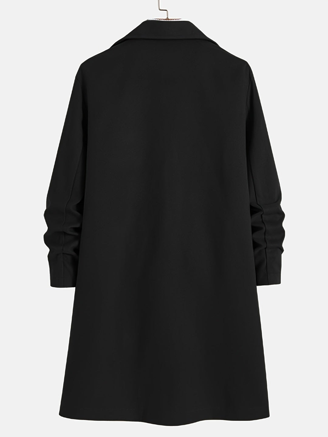 Dunkelblauer eleganter Herren Langmantel, einreihig mit Revers. Idealer Winter- oder Übergangsmantel.