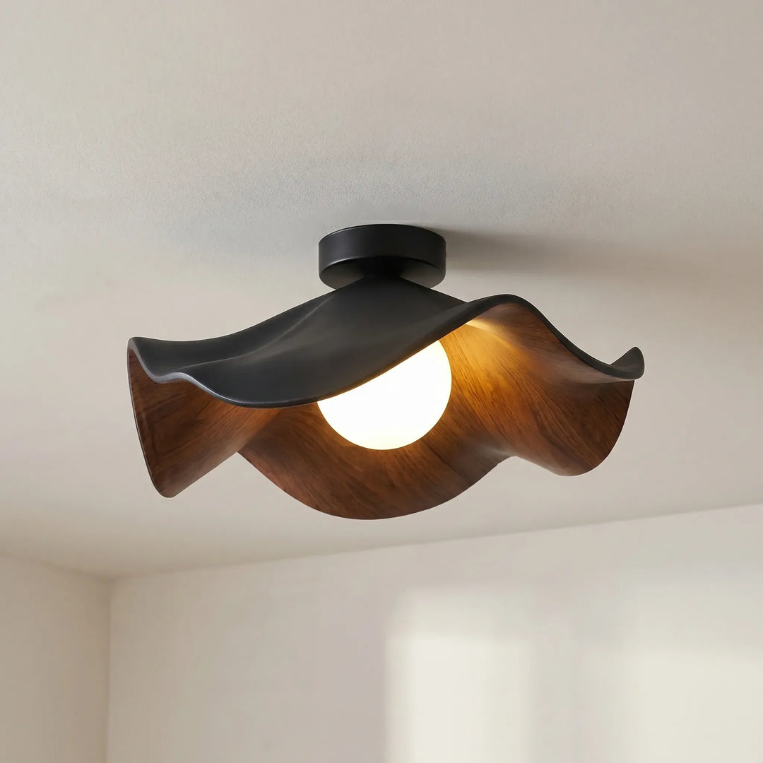 Einzigartige Schlafzimmer Deckenlampe in Lotusblütenform, schafft warme, moderne Beleuchtung und Naturflair.