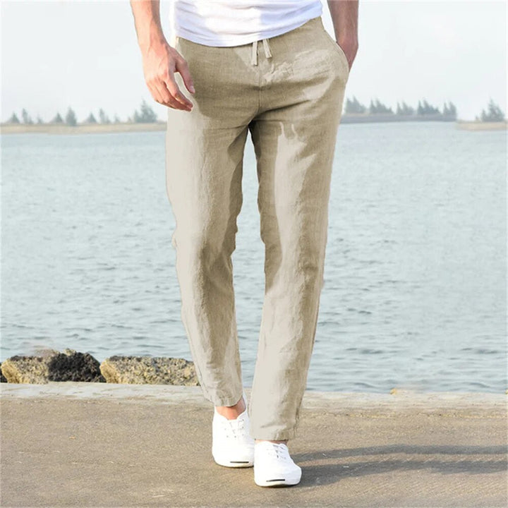 Stylische Herren Freizeithose, knöchellang & leichter Schnitt mit Gummizugbund, ideal für Frühling/Sommer.