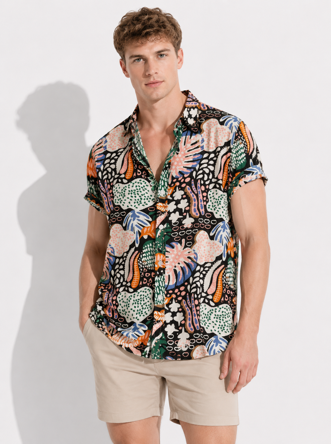 Bequemes & stylisches Herren Kurzarmhemd Luftzeit, gemustert, für entspannte Urlaubs- & Freizeitlooks.