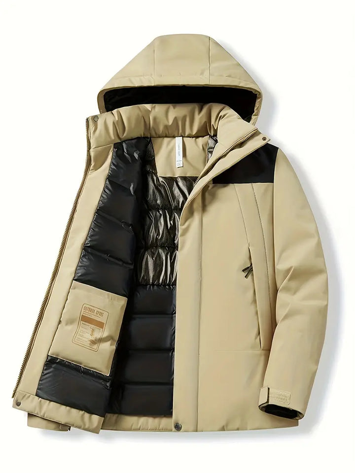Damen Winddichte Thermojacke mit Kapuze für Herbst & Winter. Stylische Outdoorjacke mit Kälteschutz.