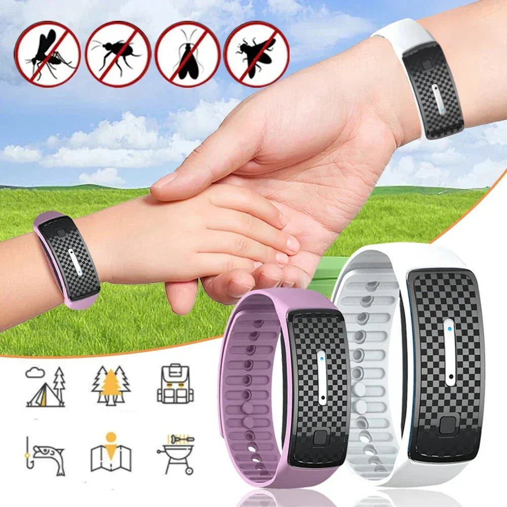 Ganzjähriges Ultraschall-Armband als Insektenabwehr, kinder- & haustierfreundlicher Mückenschutz.