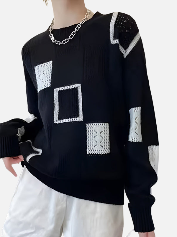 Stilvoller gelber Damen Büro Pullover mit Lochmuster, Einheitsgröße. Ein eleganter Allrounder.
