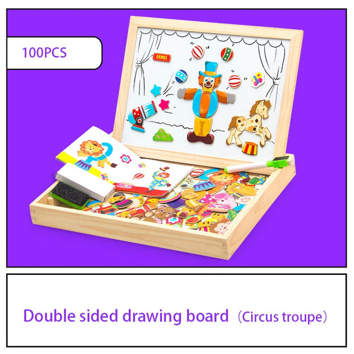 Kinder Magnetspiel KreativBox: Robustes Holzspielzeug mit Zeichentafel für endlosen Lernspaß.