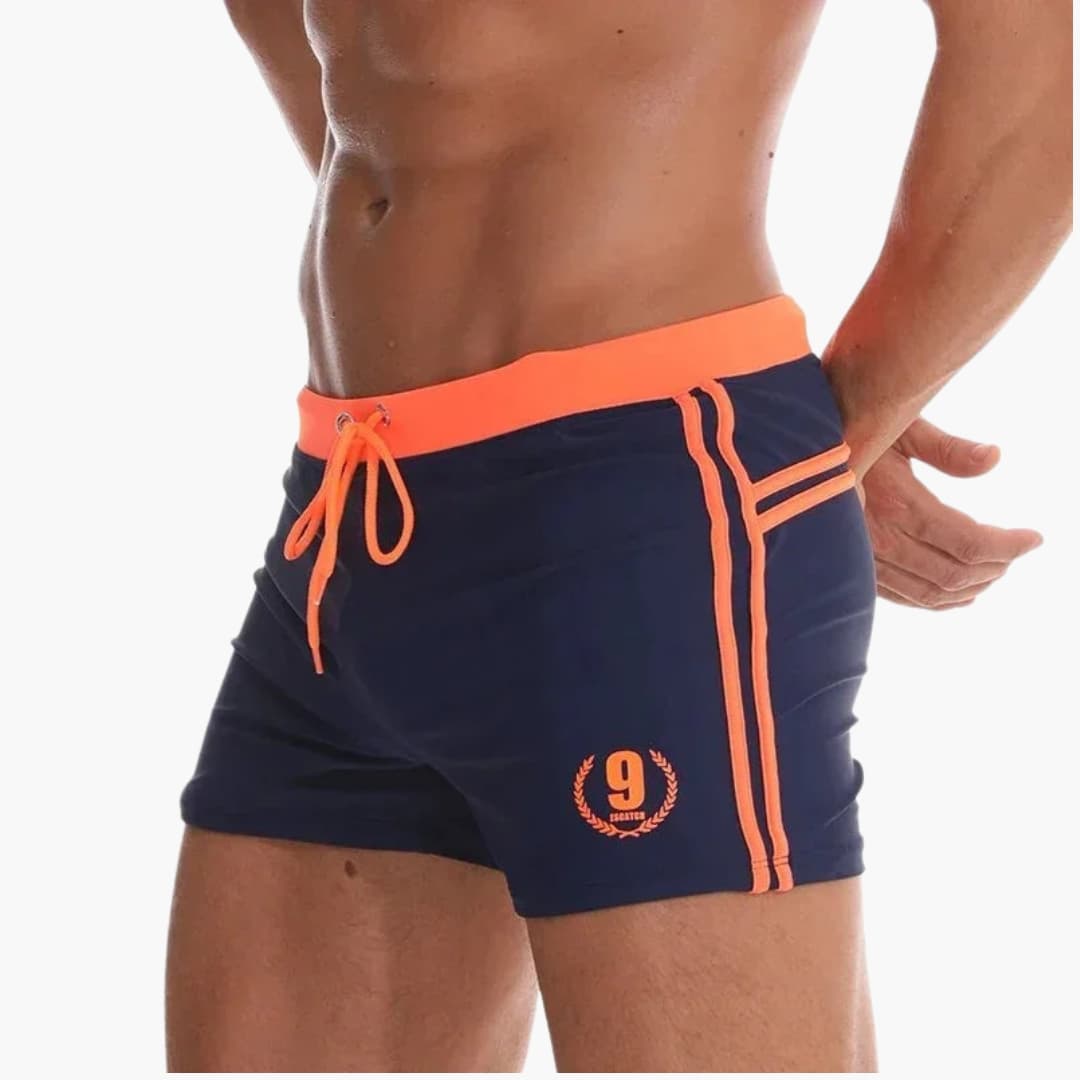 Bequeme Herren Badehose mit elastischem Bund, Kordelzug, schnelltrocknend für Schwimmen & Wassersport.