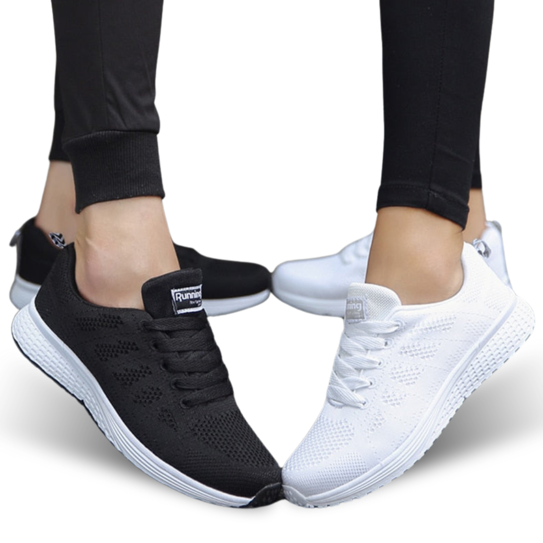 Damen Komfort-Sneaker in Schwarz, orthopädisch und stilvoll für den ganzen Tag.