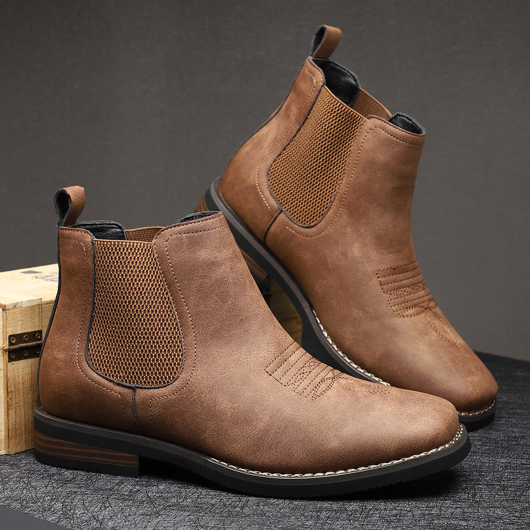 Bequeme Herren Boots im Chelsea-Stil, aus hochwertigem Leder, perfekt für Herbst, Winter und Übergangszeiten.