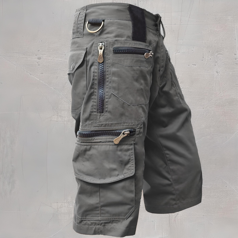 Funktionale Herren Cargoshorts, taktisch, ideal für Wanderungen & Freizeit, mit praktischen Taschen.