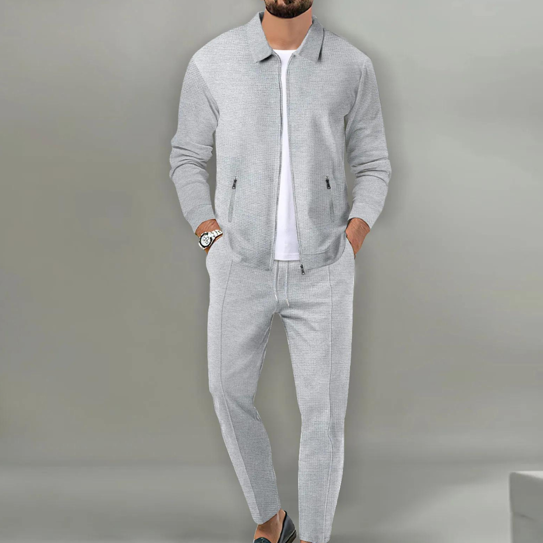 Moderner, eleganter Herren Trainingsanzug. Stilvoller Zweiteiler Sportanzug für Herren, ideal für Activewear & Freizeit.