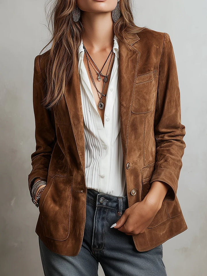 Stilvoller Damen Strick-Blazer, vielseitig für Herbstmode. Taillierte Jacke für elegante Business- & Freizeit-Outfits.