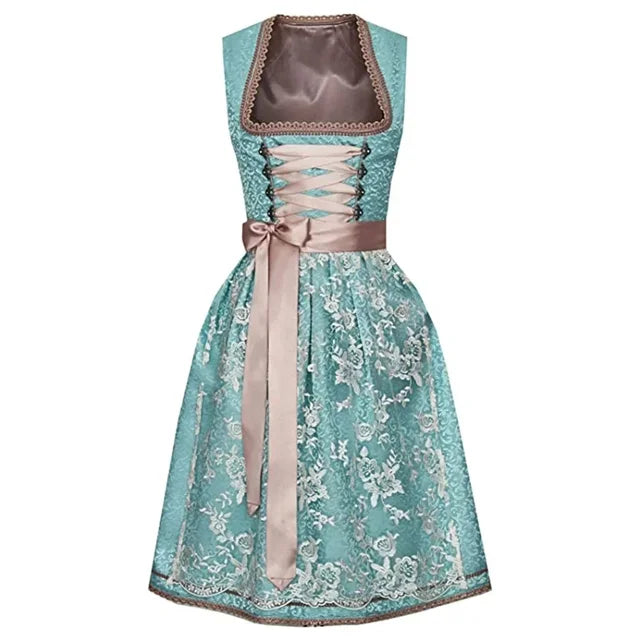 Traditionelles Damen Oktoberfest Dirndl als Komplettset. Elegantes Trachtenkleid mit Stickerei für Volksfeste.