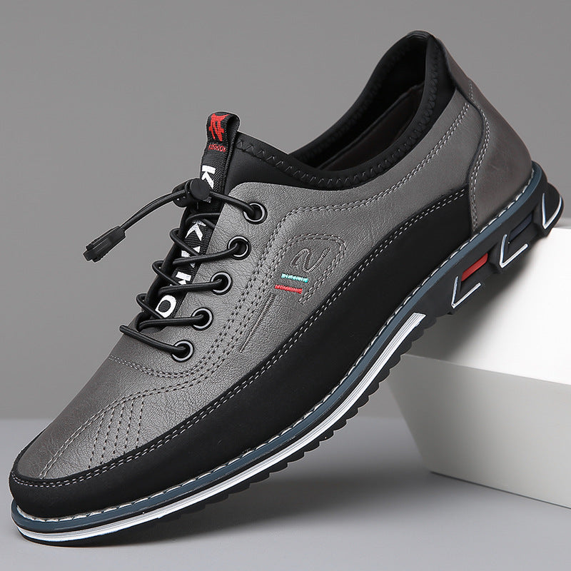 Vordere Ansicht der bequemen Herren Schnür-Sneakers in Braun, perfekt für den täglichen Gebrauch.