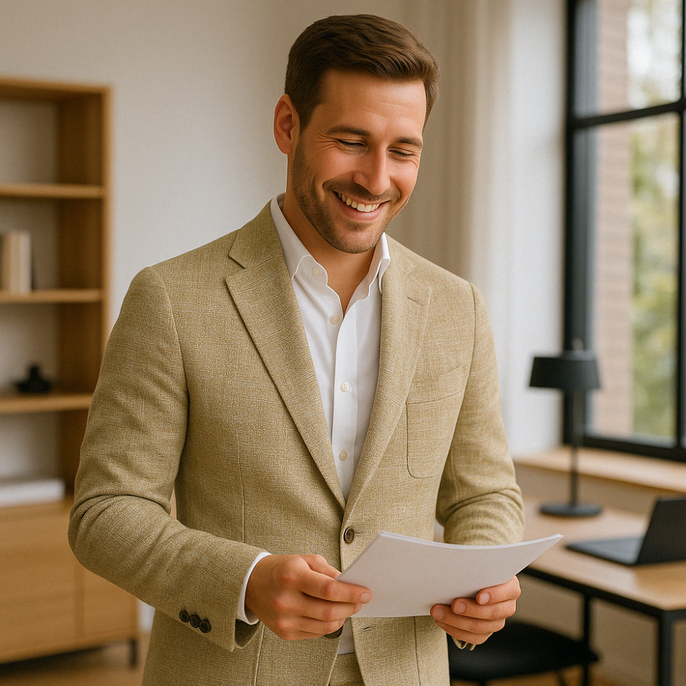 Moderner Leichter Anzug: Herrenbekleidung für Frühling/Sommer, perfekt als Business- oder stilvolles Freizeit-Outfit.