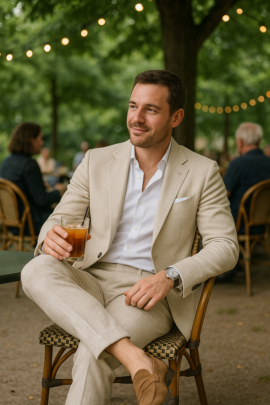 Herren Leichter Sommeranzug: Stilvoller zweiteiliger Anzug für Männer, perfekt für Business und Freizeit an warmen Tagen.