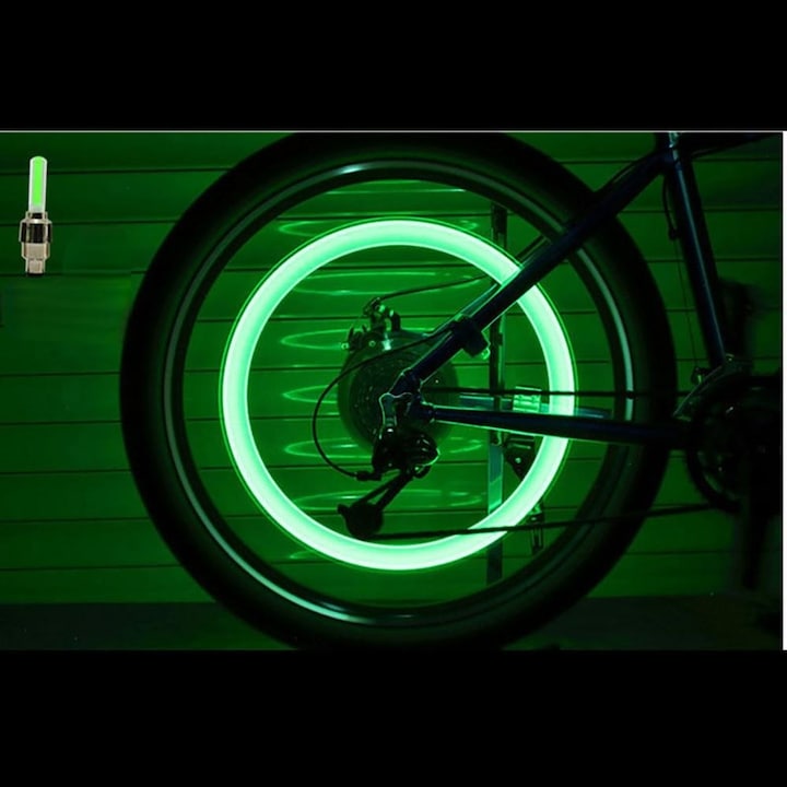 Auffällige GlowRims Ventilkappen für Auto, Fahrrad, Motorrad. 4er Set LED-Lichter für Reifen-Sicherheit.