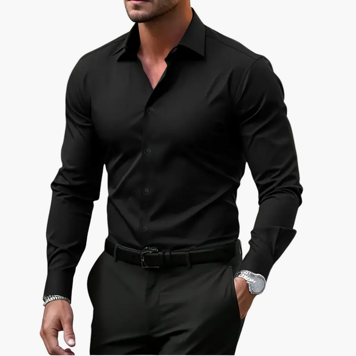 Stilvolles Herren Langarmhemd Slim Fit, bürotauglich und elegant. Zeitlose Männer Mode für besondere Anlässe.
